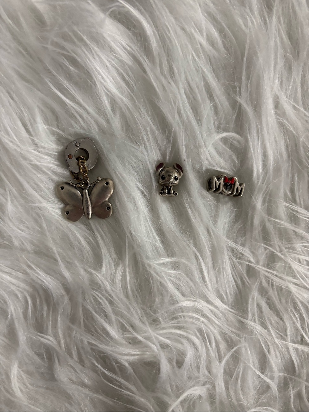 Retired Pandora Charms Butterfly, Stitch & MOM Charms